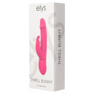 Rabbit Thrill Bunny Vibrator Reîncărcabil, Stimulator Dublu G Roz