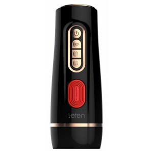 Leten Masturbator Electric 10 Viteze cu Mod Scurgere Negru