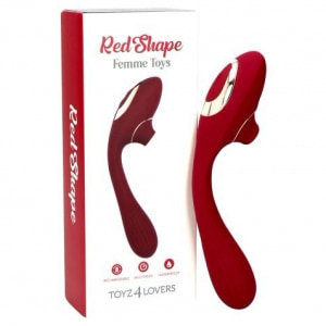 Red Shape Stimulator Duo Punct-G și Clitoris Reîncărcabil Roșu