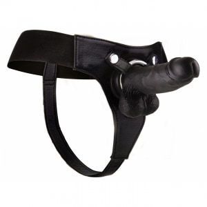 Strap-On Realistic - 8 Inch Negru pe Denysa.ro