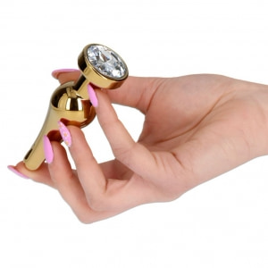 Plug Anal Mini 10 cm Auriu cu Bijuterie Toyz4lovers