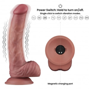 Vibrator Dublă Densitate LoveToy Power 23cm, 10 Moduri