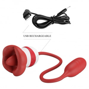 Pretty Love Aliyah – Stimulator Dublu, USB Reîncărcabil Roșu