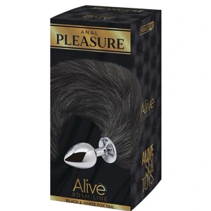 Alive Coada De Vulpe S, Plug Metalic Conic Pufoasă Negru