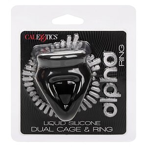 Alpha Dual Cage Ring Negru