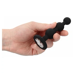 Anal Plug Beaded Diamond Negru