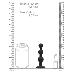 Anal Plug Beaded Diamond Negru