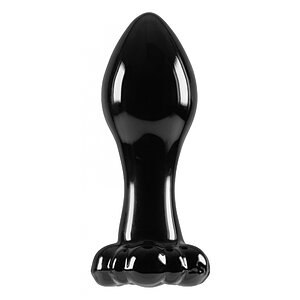 Anal Plug Crystal Flower Negru pe Denysa.ro