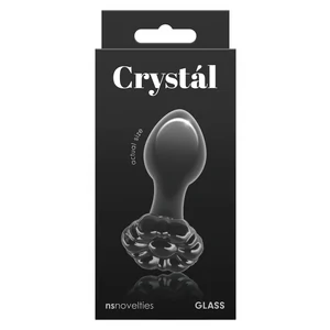 Anal Plug Crystal Flower Negru