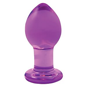 Anal Plug Crystal Premium Glass Mov pe Denysa.ro
