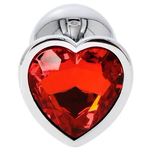 Anal Plug Heart Jewel Plug Small Roșu