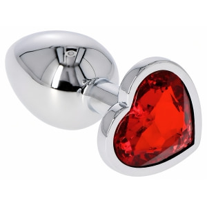 Anal Plug Heart Jewel Plug Small Roșu pe Denysa.ro