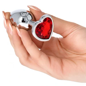 Anal Plug Heart Jewel Plug Small Roșu