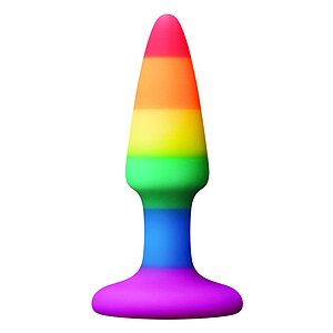 Anal Plug Pleasure Rainbow Mini Multicolor pe Denysa.ro
