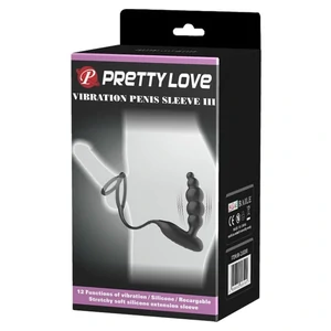 Anal Plug Pretty Love Vibration Penis Sleeve III Negru