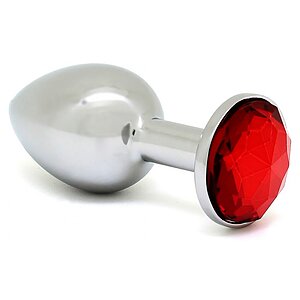 Anal Plug Small Metal With Crystal Argintiu pe Denysa.ro