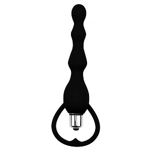 Anal Plug Tail Power Beads Negru pe Denysa.ro