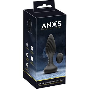 ANOS Plug Anal Rotativ 10 Moduri, Perle Rotative, USB Reîncărcabil Negru