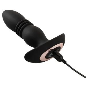 ANOS Plug Anal Vibrator Thrusting — 10 Vibraţii, 6 Împingeri Negru