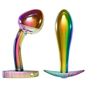 ANOS Set 2 Pluguri Anale Metalice curcubeu, Greutate Optimă Multicolor