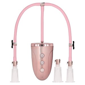 Accesorii Sex Automatic Rechargeable Clitoral And Nipple Pump Set Roz