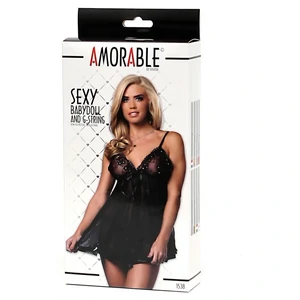 Babydoll Amorable Calista Negru S-M