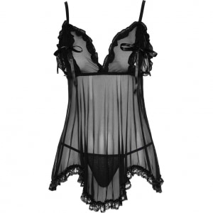 Babydoll Cottelli Collection Ruffles Negru Babydoll Cottelli Collection Ruffles Negru pe Denysa.ro