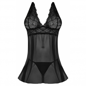 Lenjerie Intima Babydoll Spate Decupat Negru
