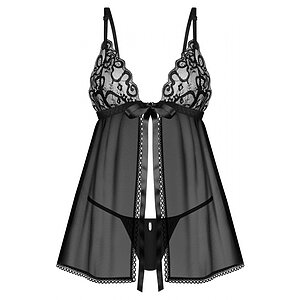 Babydoll Obsessive Blomentis Negru pe Denysa.ro