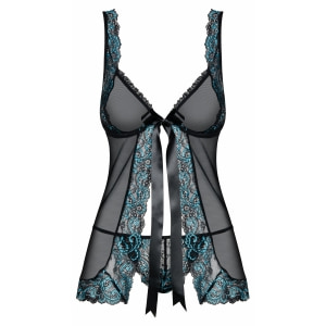 Lenjerie Sexy Dantela Neagra L Xl Babydoll Din Polyamid Si Elastan Negru