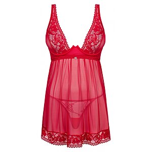 Babydoll Obsessive Lacelove Roșu pe Denysa.ro