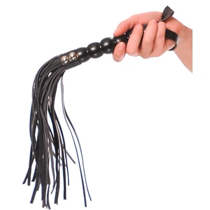 Beaded Cat-o-Nine Tails Negru
