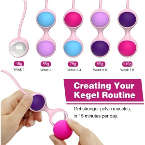 Beautiful Kegel Set: 5 Bile Vaginale Progresive, Discrete Multicolor