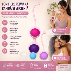 Beautiful Kegel Set: 5 Bile Vaginale Progresive, Discrete Multicolor