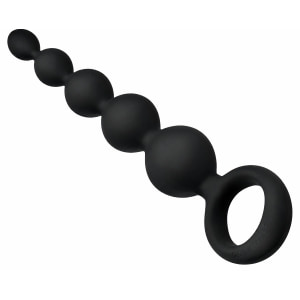 Bile Anale Din Silicon Cu Striații 14cm Negru pe Denysa.ro