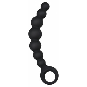Bile Anale Din Silicon Cu Striații 18cm Negru pe Denysa.ro