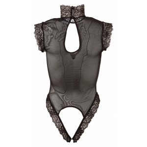 Body Abierta Fină Sâni Decupați Negru XL