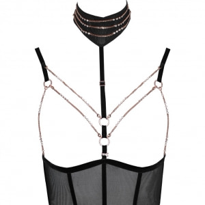 Body Abierta Fina Tessa Negru XL