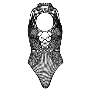 Body Leg Avenue Net And Lace Keyhole Negru pe Denysa.ro