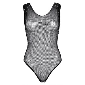 Body Leg Avenue Rhinestone Fishnet Negru pe Denysa.ro