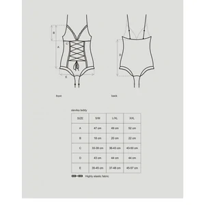 Bodysuit Cu Model Obsessive Slevika Negru 2XL