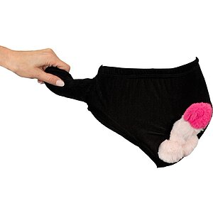 Boxeri cu penis gonflabil, cadou amuzant pentru petreceri Negru