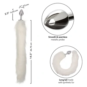 CalExotics Running Wild – Plug Metalic cu Coadă Albă 36.75cm