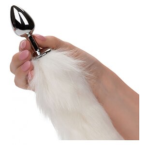 CalExotics Running Wild – Plug Metalic cu Coadă Albă 36.75cm