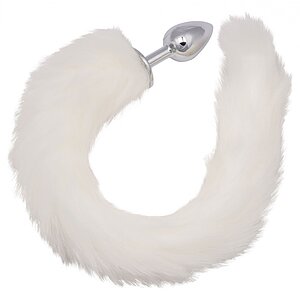 CalExotics Running Wild – Plug Metalic cu Coadă Albă 36.75cm pe Denysa.ro