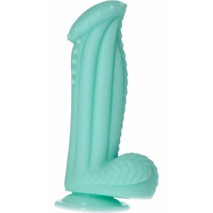 Captain Squirtino Dildo Monster Flexibil cu Ventuză Verde pe Denysa.ro