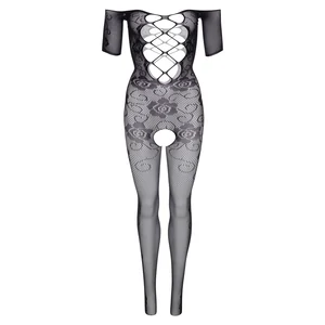Catsuit Daring Intimates Off the Shoulder Negru pe Denysa.ro