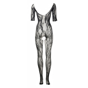 Catsuit Le Désir Lace Sleeved Negru S-L