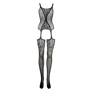 Catsuit Le Désir Fishnet and Lace Negru S-L