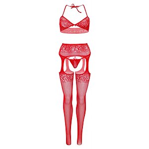 Catsuit Leg Avenue Celeste Roșu pe Denysa.ro